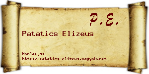 Patatics Elizeus névjegykártya